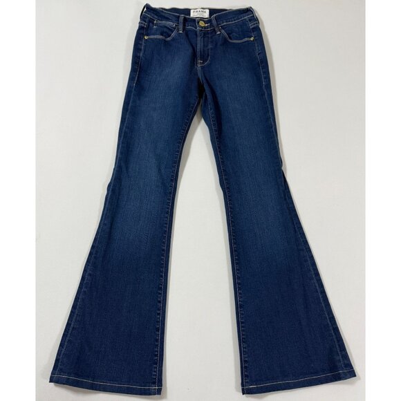 FRAME Le High Flare Jeans Women 25 Benedict Canyon High Rise Dark Wash USA - Picture 1 of 11